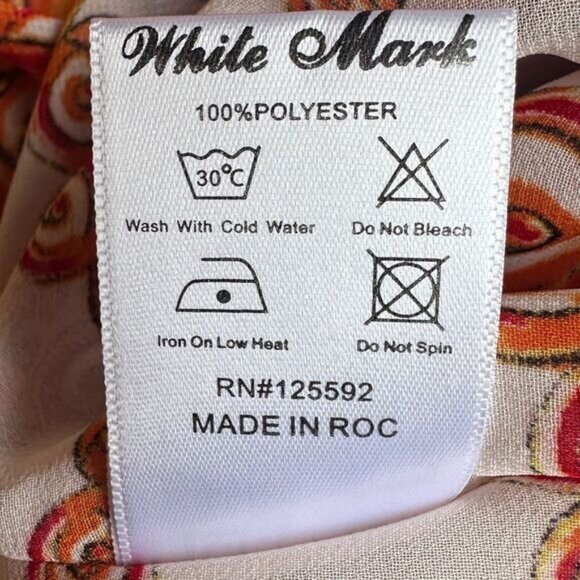 White Mark Sheer Colorful Tribal Print Lace up Swim Cover-up Kaftan One Size - Picture 8 of 8